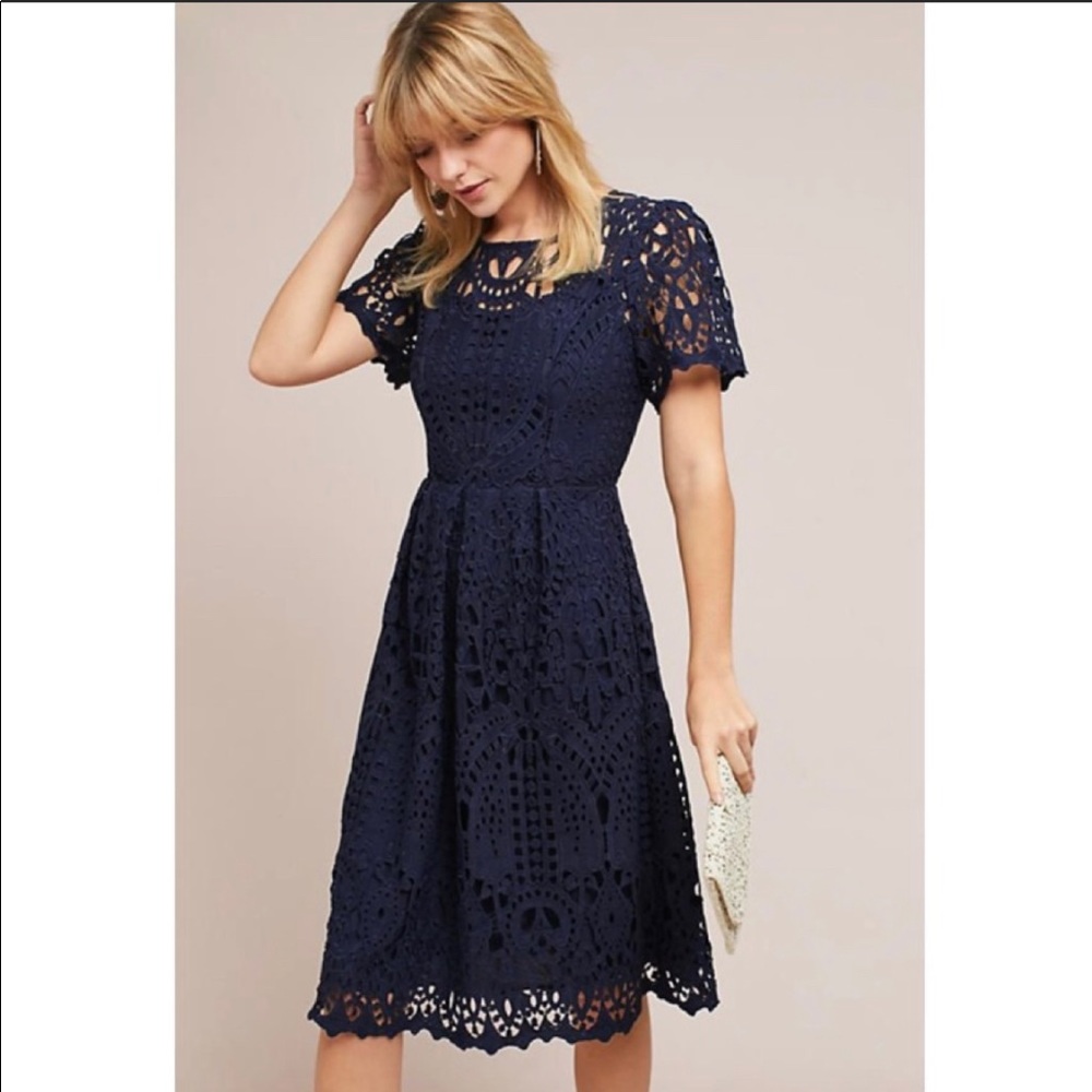 Eri + Ali Priscilla Navy eyelet dress
